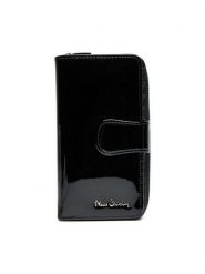 Pierre Cardin Duży Portfel Damski 07 SHINY 116 Czarny. Czarne portfele Pierre Cardin, bez wzorów, ze skóry. Za 89.99 zł.
