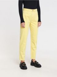 Jeansy mom high waist - żółty. Żółte jeansy Sinsay, l, bez wzorów, z podwyższonym stanem. Za 69.99 zł.