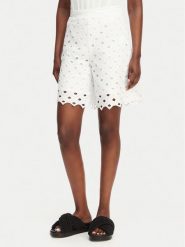 Max Mara Beachwear Szorty materiałowe Bchuguale 2616781039 Biały Regular Fit. Białe szorty Max Mara Beachwear, bez wzorów, z materiału. Za 969.99 zł.