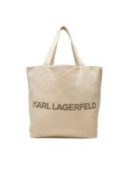 KARL LAGERFELD Torebka A2W50024 Beżowy. Brązowe shopper KARL LAGERFELD, bez wzorów, z materiału, bez dodatków. Za 249.99 zł.