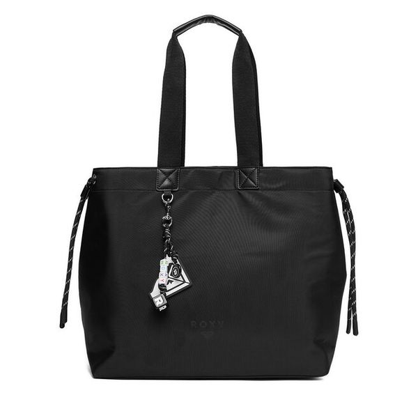 Torebka Roxy. Czarne shopper Roxy, bez wzorów, bez dodatków. Za 199.99 zł.