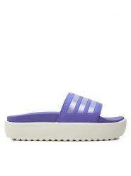 Adidas Klapki adilette Platform IF6922 Fioletowy. Fioletowe klapki Adidas, bez wzorów, ze skóry, bez obcasa. Za 149.99 zł.