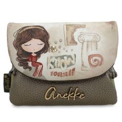 Brązowy Kompaktowy Damski Portfel Anekke Muse. Brązowe portfele Anekke, bez wzorów. Za 129.00 zł.