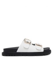 MEXX Klapki MX/021C-HY Biały. Białe klapki Mexx, bez wzorów, ze skóry, bez obcasa. Za 229.99 zł.