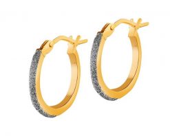 Złote kolczyki z pyłkiem syntetycznym - koła, 14 mm. Żółte kolczyki Apart, złote. Za 469.00 zł.