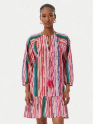 LOLA CASADEMUNT Sukienka letnia LS2616154 Różowy jasny Regular Fit. Czerwone sukienki LOLA CASADEMUNT, na lato, xl, bez wzorów, z bawełny, bez kołnierzyka, bez ramiączek. Za 417.99 zł.