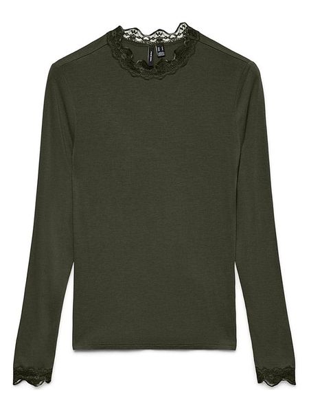Vero Moda Koszulka "Rosa" w kolorze khaki rozmiar: XL. Brązowe bluzki Vero Moda, xl, bez wzorów, z koronki, bez kołnierzyka, bez ramiączek. Za 82.95 zł.
