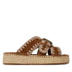 Espadryle Mou. Brązowe espadryle Mou, bez wzorów, bez obcasa, bez zapięcia. Za 689.99 zł.