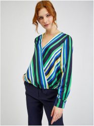 Orsay Bluzka w kolorze zielono-niebieskim rozmiar: 40. Niebieskie bluzki Orsay, bez wzorów, bez kołnierzyka, bez ramiączek. Za 63.45 zł.