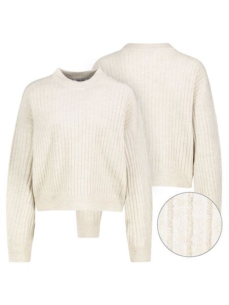 Sublevel Sweter w kolorze kremowym rozmiar: M. Brązowe swetry Sublevel, m, bez wzorów, prążkowane, bez ramiączek. Za 148.61 zł.