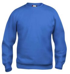 Clique Basic Roundneck Junior blu royal bluza z okrągłym dekoltem, anti-pilling. Niebieskie bluzy CLIQUE, bez wzorów, z bawełny, bez kaptura. Za 141.17 zł.