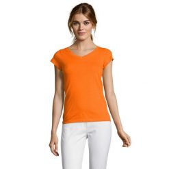 Koszulka Damska Z Dekoltem Moon V. Brązowe bluzki SOL'S, s, bez wzorów, sportowe, bez kołnierzyka, bez ramiączek. Za 39.99 zł.