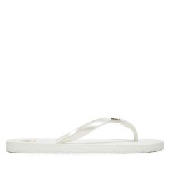Japonki Roxy. Białe klapki Roxy, bez wzorów, bez obcasa. Za 59.99 zł.