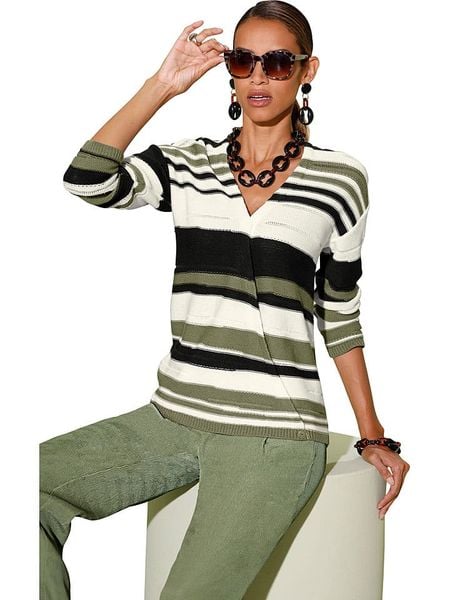 WITT WEIDEN Sweter w kolorze biało-oliwkowym rozmiar: 38. Białe swetry WITT WEIDEN, bez wzorów, bez ramiączek. Za 118.84 zł.