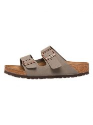 Birkenstock Klapki "Arizona" w kolorze szarym rozmiar: 40. Szare klapki Birkenstock, bez wzorów, z otwartym noskiem, bez obcasa. Za 396.24 zł.