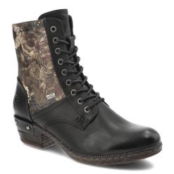 Czarne Botki Rieker Eleganckie Obuwie Damskie. Czarne botki Rieker, bez wzorów, ze skóry ekologicznej, bez obcasa, na obcasie, bez zapięcia. Za 339.00 zł.