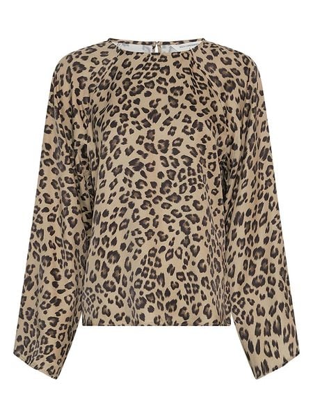 MOSS COPENHAGEN Bluzka w kolorze beżowo-czarnym rozmiar: XL. Brązowe bluzki Moss Copenhagen, xl, bez wzorów, z wiskozy, bez kołnierzyka, bez ramiączek. Za 144.24 zł.