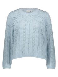 Vila Sweter w kolorze błękitnym rozmiar: XL. Niebieskie swetry Vila, xl, bez wzorów, ze splotem, bez ramiączek. Za 79.03 zł.