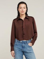 G-Star Bluzka "Holiday" w kolorze czerwonobrązowym rozmiar: XL. Brązowe bluzki G-Star, xl, bez wzorów, retro, bez kołnierzyka, bez ramiączek. Za 219.60 zł.