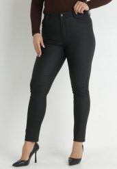 Czarne Spodnie Push-Up z Imitacji Skóry Ocieplone Neco. Czarne spodnie materiałowe Born2be, na co dzień, plus size, z aplikacjami, z jeansu, plus size. Za 44.99 zł.