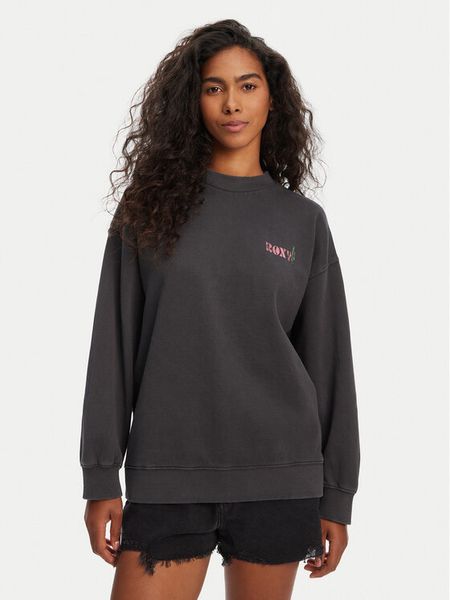Roxy Bluza ERJFT04997 Czarny Relaxed Fit. Czarne bluzy Roxy, s, bez wzorów, z bawełny, bez kaptura. Za 129.99 zł.