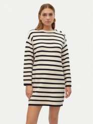 Vero Moda Sukienka dzianinowa Saba 10309307 Beżowy Loose Fit. Brązowe sukienki Vero Moda, xl, bez wzorów, z dzianiny, bez kołnierzyka, bez ramiączek. Za 119.99 zł.