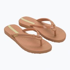 Japonki damskie Ipanema Diversa. Brązowe klapki Ipanema, bez wzorów, bez obcasa. Za 69.99 zł.