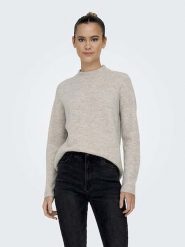 ONLY Sweter w kolorze beżowym rozmiar: L. Brązowe swetry Only, l, bez wzorów, ze splotem, bez ramiączek. Za 74.81 zł.