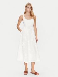 Munthe Sukienka letnia Fronia 251134825125 Écru Regular Fit. Sukienki Munthe, na lato, bez wzorów, z bawełny, bez kołnierzyka, bez ramiączek. Za 1,219.00 zł.