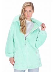 Schmuddelwedda Płaszcz polarowy w kolorze miętowym rozmiar: M. Zielone płaszcze Schmuddelwedda, m, bez wzorów, z polaru, bez kaptura. Za 217.99 zł.