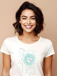 WOOOP Koszulka "Happy Hearts" w kolorze białym rozmiar: XXL. Białe bluzki Wooop, xxl, bez wzorów, z bawełny, bez kołnierzyka, bez ramiączek. Za 56.99 zł.