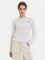 Beverly Hills Polo Club Sweter P-SS26W-M537390 Biały Regular Fit. Białe swetry Beverly Hills Polo Club, m, bez wzorów, z bawełny, bez ramiączek. Za 269.99 zł.