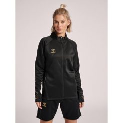 Bluza do piłki ręcznej damska Hummel Cima XK zapinana na zamek. Czarne bluzy Hummel, xl, bez wzorów, z dresówki, bez kaptura. W wyprzedaży za 258.30 zł.