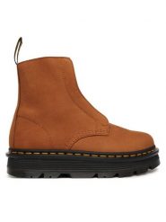 Dr. Martens Botki ZEBZAG LACELESS WARM LINED DM42019200 Brązowy. Brązowe botki Dr. Martens, bez wzorów, ze skóry, bez obcasa, na płaskiej podeszwie, bez zapięcia. Za 899.99 zł.