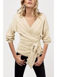 Milan Kiss Bluzka w kolorze beżowym rozmiar: M. Brązowe bluzki Milan Kiss, m, bez wzorów, bez kołnierzyka, bez ramiączek. Za 140.20 zł.