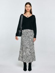 BIG STAR Spódnica "Arcelia" w kolorze biało-czarnym rozmiar: XL. Białe spódnice Big Star, na co dzień, xl, bez wzorów, z wiskozy, retro, maxi, proste. Za 114.99 zł.