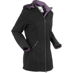 Płaszcz softshell ze stretchem i kapturem bonprix czarny. Kurtki sportowe bonprix. Za 99.99 zł.