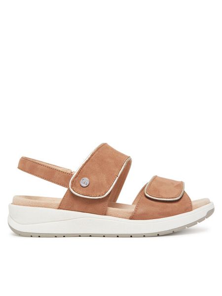 Caprice Sandały 9-28252-44 Brązowy. Brązowe sandały Caprice, bez wzorów, ze skóry, bez obcasa, na koturnie, bez zapięcia. Za 172.99 zł.