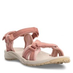 Sandały Jack Wolfskin. Czerwone sandały Jack Wolfskin, bez wzorów, sportowe, bez obcasa, bez zapięcia. Za 329.99 zł.