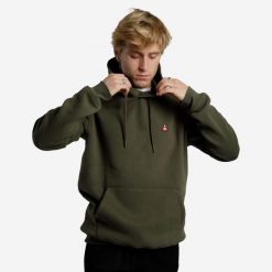 Bluza na deskorolkę z wytrzymałego materiału HD500 khaki. Zielone bluzy DECATHLON, na zimę, m, bez wzorów, z bawełny, bez kaptura. Za 139.99 zł.