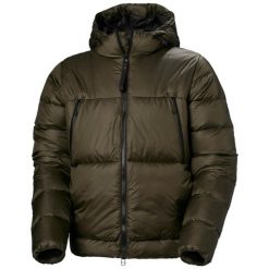 Kurtka z kapturem Helly Hansen W22 Arc. Brązowe kurtki narciarskie Helly Hansen, bez wzorów, z puchu, z kapturem, narciarskie. W wyprzedaży za 1,878.50 zł.