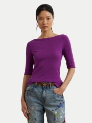 LAUREN RALPH LAUREN Bluzka 200654963192 Fioletowy Slim Fit. Fioletowe bluzki Lauren Ralph Lauren, xl, bez wzorów, z bawełny, bez kołnierzyka, bez ramiączek. Za 219.99 zł.