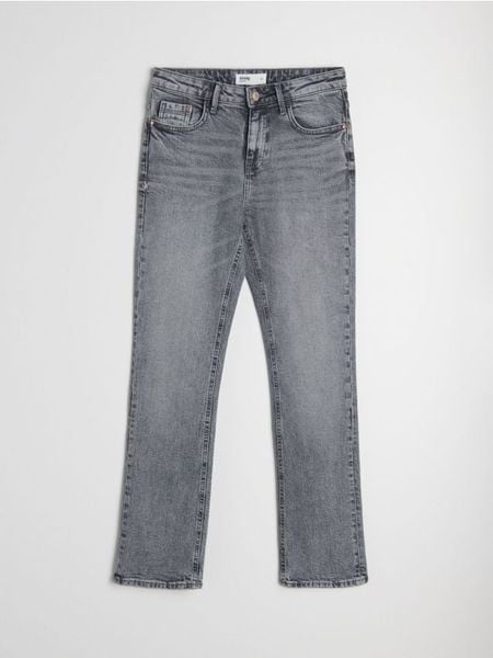 Jeansy comfort straight z efektem sprania - szary. Szare jeansy Sinsay, bez wzorów. Za 59.99 zł.