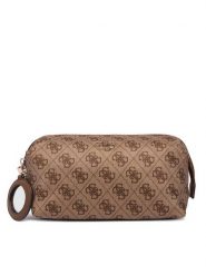 Guess Kosmetyczka Adrian Logo Travel TWNB21 68851 Brązowy jasny. Brązowe kufry i kosmetyczki Guess, z aplikacjami, z materiału, bez dodatków. Za 264.99 zł.