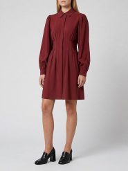 MOSS COPENHAGEN Sukienka "Elsa" w kolorze bordowym rozmiar: XL. Czerwone sukienki Moss Copenhagen, xl, bez wzorów, bez kołnierzyka, bez ramiączek, mini. Za 209.95 zł.