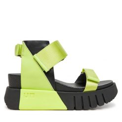 Sandały United Nude. Zielone sandały United Nude, bez wzorów, bez obcasa, na koturnie, bez zapięcia. Za 859.99 zł.