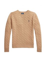 Polo Ralph Lauren Sweter 211971865002 Beżowy Slim Fit. Brązowe swetry Polo Ralph Lauren, m, bez wzorów, z wełny, bez ramiączek. Za 989.99 zł.