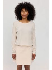 MAZINE Koszulka "Jersey Knit" w kolorze beżowym rozmiar: XL. Brązowe bluzki MAZINE, xl, bez wzorów, z jersey, bez kołnierzyka, bez ramiączek. Za 136.13 zł.