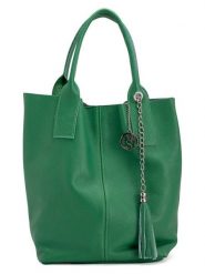 Pia Sassi Skórzana torebka "Monte Cimone" w kolorze zielonym - 28 x 35 x 17 cm rozmiar: onesize. Zielone torby na ramię Pia Sassi, bez wzorów, z materiału, na ramię, bez dodatków. Za 260.99 zł.