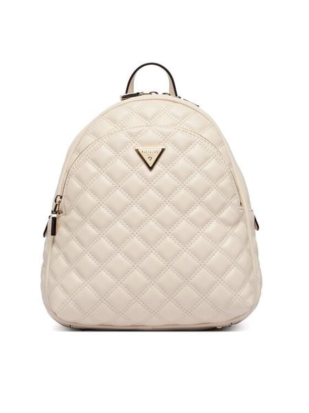 Guess Plecak Giully II HWQG96 73320 Kremowy. Białe plecaki Guess, z aplikacjami, ze skóry. Za 400.99 zł.